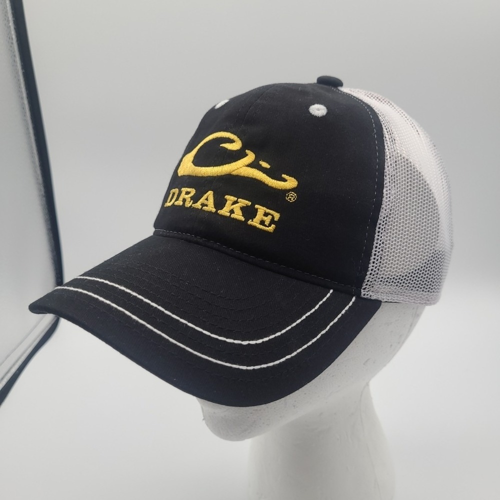 Drake Waterfowl Systems‎ Snapback Hat Black & Yellow Adjustable Fit Cap NWT
